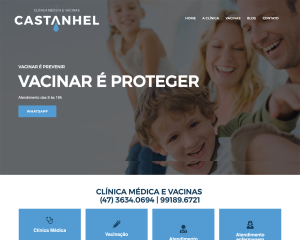 Portfólio Xlyan - Website da Clínica Médica e Vacinas Castanhel de São Bento do Sul/SC